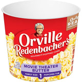 Orville Redenbacher's Microwave Popcorn + Tub, Movie Theater Butter – Calming Single-Serve Snack for Self-Care Nights In