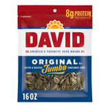 DAVID Jumbo Sunflower Seeds Original 16 oz – Budget-Friendly 7-Serving Bag for Growing Kids and Busy Parents