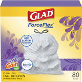 Glad ForceFlex Kitchen Garbage Bags – Gain Lavender Scent, Leak Protection for Whole-House Use