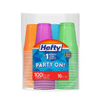 Hefty Party On Durable Party Cups – Reliable Family Friendly Drinkware That Won't Crush in Grip or Crack Mid Party, 76 Pack
