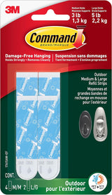 Command Outdoor Refill Strips – Residue-Free Adhesive Safe for Painted Walls and Delicate Trim