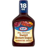 Kraft Sweet Brown Sugar Slow-Simmered Barbecue Sauce, 18 oz Squeeze Bottle for Outdoor Cookouts and Cookouts on the Go