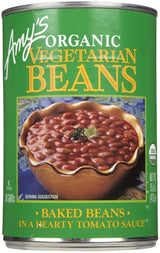 Amy's Organic Vegetarian Baked Beans - 15 oz Pantry Staple for Fast Vegetarian Chili and Casserole Recipes