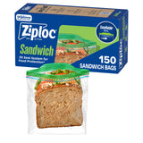 Ziploc Sandwich Bags for Picnic and Patio Lunches – Reusable Resealable Storage, 150 Count