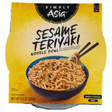 Simply Asia Sesame Teriyaki Single-Serve Noodle Bowl – On-the-Go Vegan Lunch for Airport Lounges and Layovers