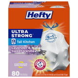 Hefty Ultra Strong Tall Kitchen Garbage Bags 13 Gallon, Puncture and Leak Resistant Drawstring Liners for Family-Safe Home Use