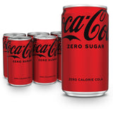 Coca-Cola Coke Zero Sugar Mini-Can 7.5 fl oz, 6 Pack – Low-Calorie Self-Care Beverage for Balanced Everyday Indulgence
