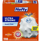 Hefty Ultra Strong 13 Gallon Trash Bags – Curb-Trip Drawstring Liner Built for Heavy Wet Loads, Bulk 110 Count