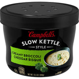 Campbell's Slow Kettle Style Broccoli Cheddar Bisque — Quick Pantry Meal for Weeknight Family Dinners, 15.5 oz Microwave Bowl