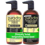 PURA D'OR Biotin Hair Thinning Set – Mindful Shower Routine with Aloe-Based Scalp Care, 16oz Shampoo & Conditioner Duo