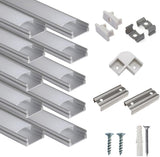 hunhun 10x1Meter LED Aluminum Channel System Milky Cover – Uniform Workshop, Garage Bench and Craft Room Lighting for Better Focus