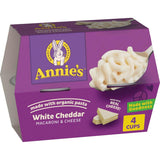 Annie's Organic White Cheddar Mac & Cheese Cup – Easy After-School Snack Pack for Hungry Kids, 8-Count