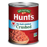 Hunt's Crushed Tomatoes No Salt Added – Pack of 6 Pantry Staple for Budget-Conscious Family Meals, 28 oz Each