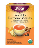 Yogi Tea Honey Chai Turmeric Vitality – Simple 16-Count Box with Compostable Sachets for Effortless Daily Brewing