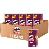 Pringles BBQ Grab N' Go – Travel and Road Trip Snack for Car Cup Holders, 12 Stackable Cans