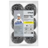 MR.SIGA Stainless Steel Scourer – Efficient Heavy-Duty Pads for Food Truck Prep Stations and Fast-Paced Cafes, 2.5" Round