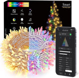 BrizLabs Color Changing Smart Christmas Lights – Nightly Mindfulness and Meditation Ambient Light, 98ft 300 LED Schedule Timer Multicolor String