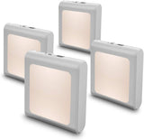 MAZ-TEK Warm White Night Light Set – Holiday Gift for Parents and Elderly Loved Ones, 4 Pack