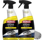 Weiman Heavy Duty Stove and Oven Cleaner and Degreaser for Outdoor Ceramic Grills and Deck Cooking Stations, No-Drip Foam, 24 Oz 2-Pack