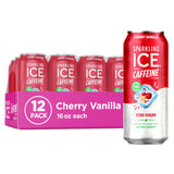 Sparkling Ice Caffeine Black Raspberry Sparkling Water for Hiking Trail Hydration, Lightweight Sparkling Energy Drink for the Trail