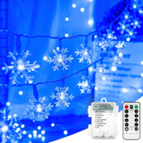 BrizLabs Snowflake Fairy Lights – Less is More Aesthetic Accent, Neutral Tone Battery Powered LED String
