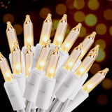 Weather Resistant Mini String Lights 32ft Clear Bulbs for Balcony, Tent, and Open Air Party Setup, UL Certified Outdoor