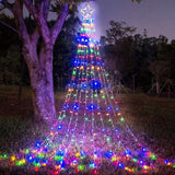FUNIAO Child Safe Holiday Lights 320 LED, Cool to Touch Waterfall Star Lights for Kids Room Window and Family Tree