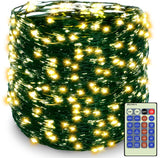 Decute 164ft Starry Lights with Timer – Aesthetic Living Room Decor, Warm White 3000K Dimmable Green Wire for Everyday Ambiance
