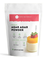 Kate Naturals Agar Agar Powder for Allergy-Conscious Families, Gluten-Free Non-GMO Agar for Safe Vegan Desserts & Petri Dish Prep (4oz)
