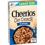Cheerios Oat Crunch Almond Cereal – Grandkid Friendly Snack Cereal for Family Sharing Time, 18.2 oz