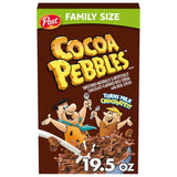 Cocoa PEBBLES Cereal – Comforting Chocolate Breakfast Bowl for Calm Family Mornings, 19.5 oz Box
