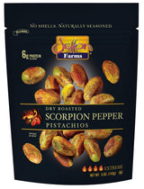 Setton Farms No-Shell Scorpion Pepper Pistachios – Premium Housewarming and Father's Day Gift for Spice Enthusiasts