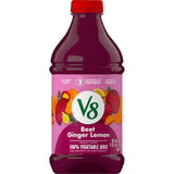 V8 Beet Ginger Lemon 100% Vegetable Juice – Portable Vegetable Drink for Camping Trips, 46 fl oz