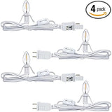 Holiday Studio Christmas Village Accessory Cord Kit – 2700K Soft Glow Shelf and Curio Cabinet Decor, 4 LED Bulbs with Spare Fuse