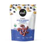 Elan Organic Acai Blueberry Cashews – Family Pantry Staple Safe for Gluten-Free and Vegan Households, 5.3 oz USDA Organic Cashews