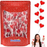 Fruidles Mini Red Heart Lollipops – Hygienic Bulk Candy with Sealed Wrappers for Daycare, Camp, and After-School Programs