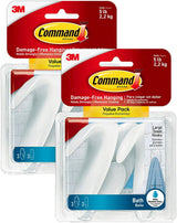 Command Large Towel Hooks – Understated Bathroom Hooks for Neutral Tones and Clean Lines, Repositionable Damage-Free Wall Hooks