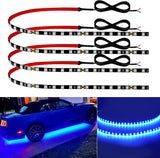 LEDMOMO 12V Weatherproof LED Strip for Patio Umbrellas, Camping Tents & Deck Lighting, 4-Pack 24"