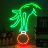 BrandName Christmas Neon Sign Green LED – Cool to Touch and Heat Free Holiday Lighting for Bedroom and Living Room, Dimmable