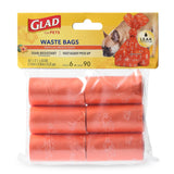Glad for Pets Extra Large Pet Waste Bags for Road Trips and Rest Stops, Heavy Duty Scented Pickup Bags with Easy-Tie Handles