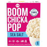 Angie's BOOMCHICKAPOP Sea Salt Microwave Popcorn, 6 Count – Whole Grain Mindful Snacking for Stress-Free Home Ritual