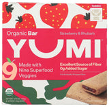 Yumi Organic Bar Strawberry Rhubarb – Compact 3.7 oz Snack for Camping, Hikes and Picnics with Kids