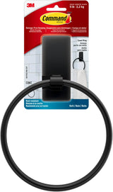 Command Satin Nickel Towel Ring – Hostess Gift for Guest Bathroom Refresh, Tool-Free and Rust Resistant