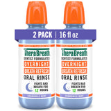 TheraBreath Overnight Mouthwash, Dye-Free Sulfate-Free Paraben-Free Fluoride Rinse for Cavity Prevention, Chamomile Mint, 16 fl oz (Pack of 2)