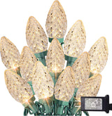 TW SHINE C9 Flameless Holiday String Lights – Auto Timer Shutoff for Worry-Free Evening Glow