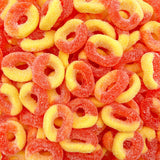 Peachful Peach Rings Gummy Candy | 1 Pound Sugar Coated Rings | After School Snack for Kids Playroom