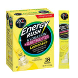 4C Energy Rush Hydration Sticks – Low-Calorie Lemonade Electrolyte Mix for Healthy Lifestyle Routines, 18ct Single-Serve