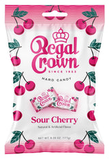 Regal Crown Sour Cherry Candy – Old-World Craft Cherry Candy, Refined Tart Sweets for Luxury Home Candy Dish in Peg Bag