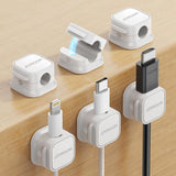 JOYROOM Cord Holder for Bedroom Nightstand, Glossy White Cable Clip for Cozy Spaces