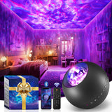One Fire Galaxy Light Projector in Black Purple and Gray – Designer Ambient Light for Cozy Home Atmosphere with Music Sync and Remote Control